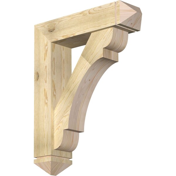 Ekena Millwork Olympic Arts and Crafts Rough Sawn Bracket w/ Offset Brace, Douglas Fir, 8"W x 32"D x 40"H BKT0806X32X40OLY03RDF - main